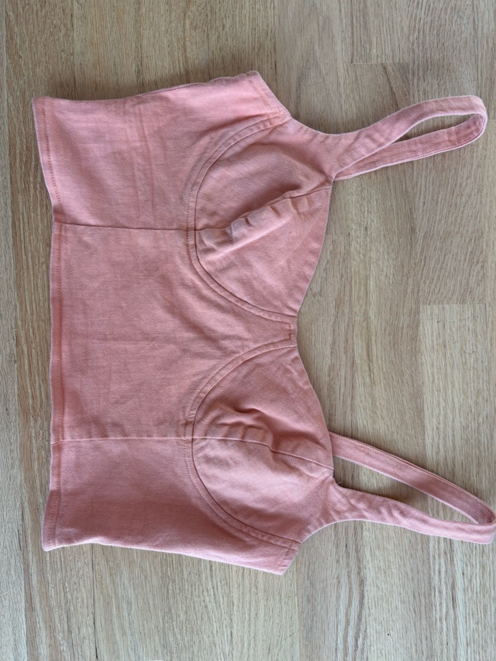 Astr Pink Peach Ribbed Crop Top